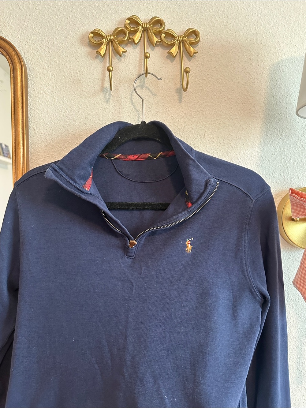 Polo by Ralph Lauren Navy Half-Zip Pullover with Embroidered Pony